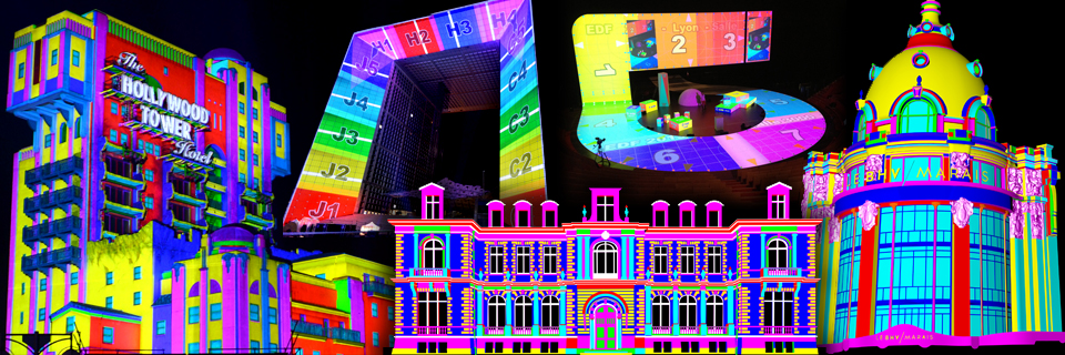 digital video mapping examples on buildings and inside theatres