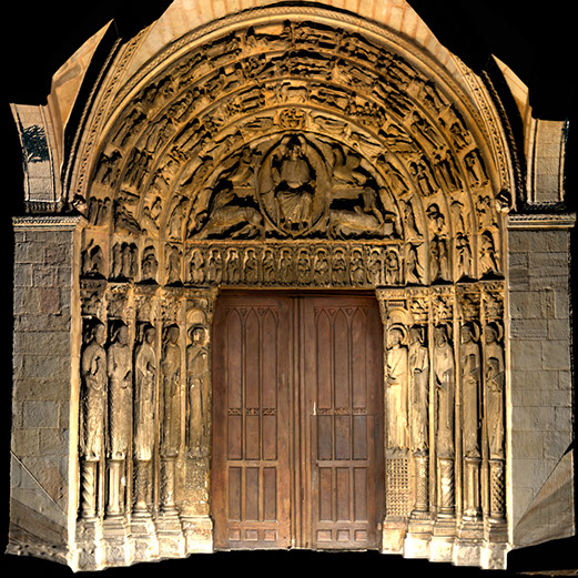 a 3d model that came from a 3d scan with the texture. This is a portion of Mans Cathedral in France